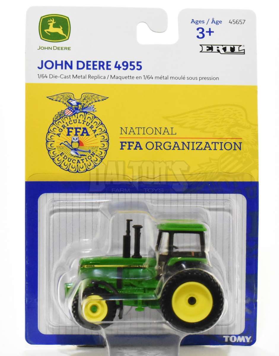 1/64 CUSTOM John Deere 4955 WITH DUALS FWA LOADER ERTL FARM TOY YELLOW NICE! 
