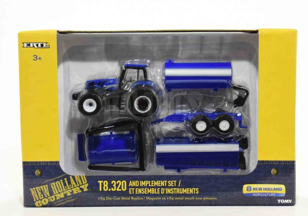 1/64 New Holland Implement Set With T8.320 Tractor - Daltons Farm Toys