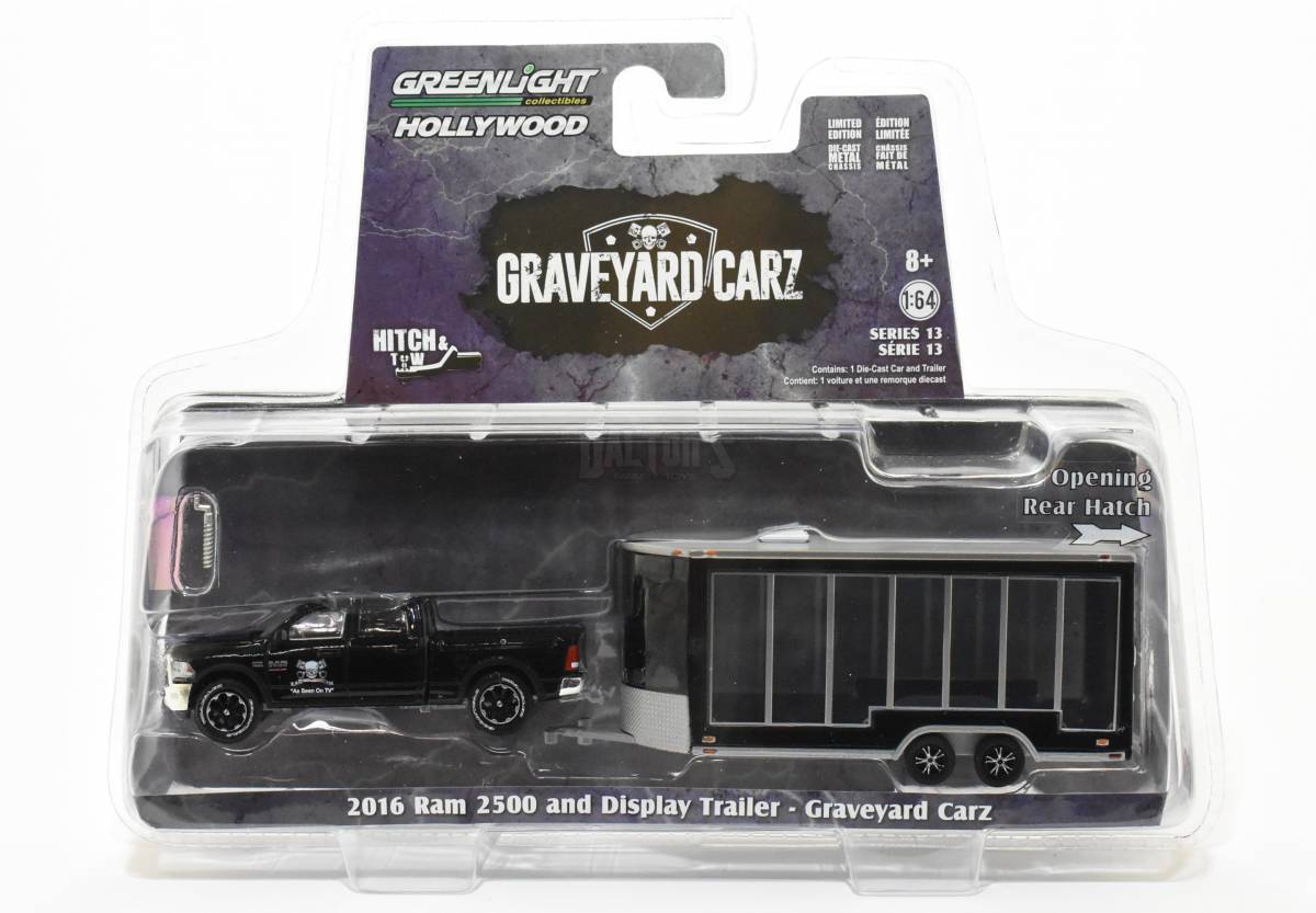 1/64 2016 Ram 2500 Pickup Truck With Dsiplay Trailer, Graveyard Carz ...