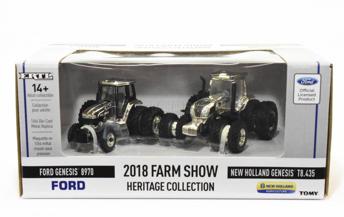 ERT13928A 1:64 New Holland T8.435 & Ford 8970 2018 Winter Farm Show Edition Set 