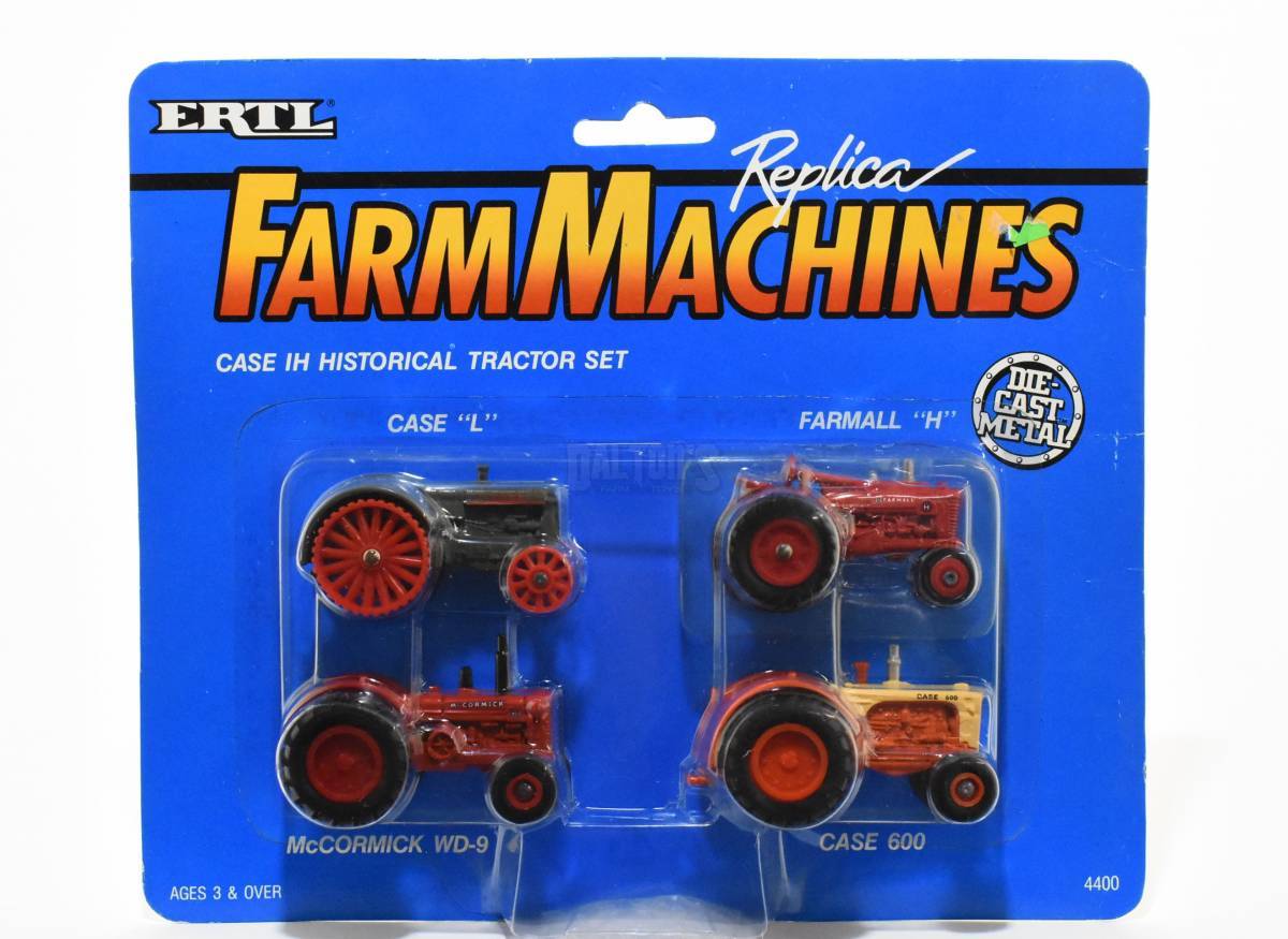 1/64 Case Ih Historical Tractor Set, Case 'L', Farmall 'H', Mccormick Wd-9,  Case 600 On Card