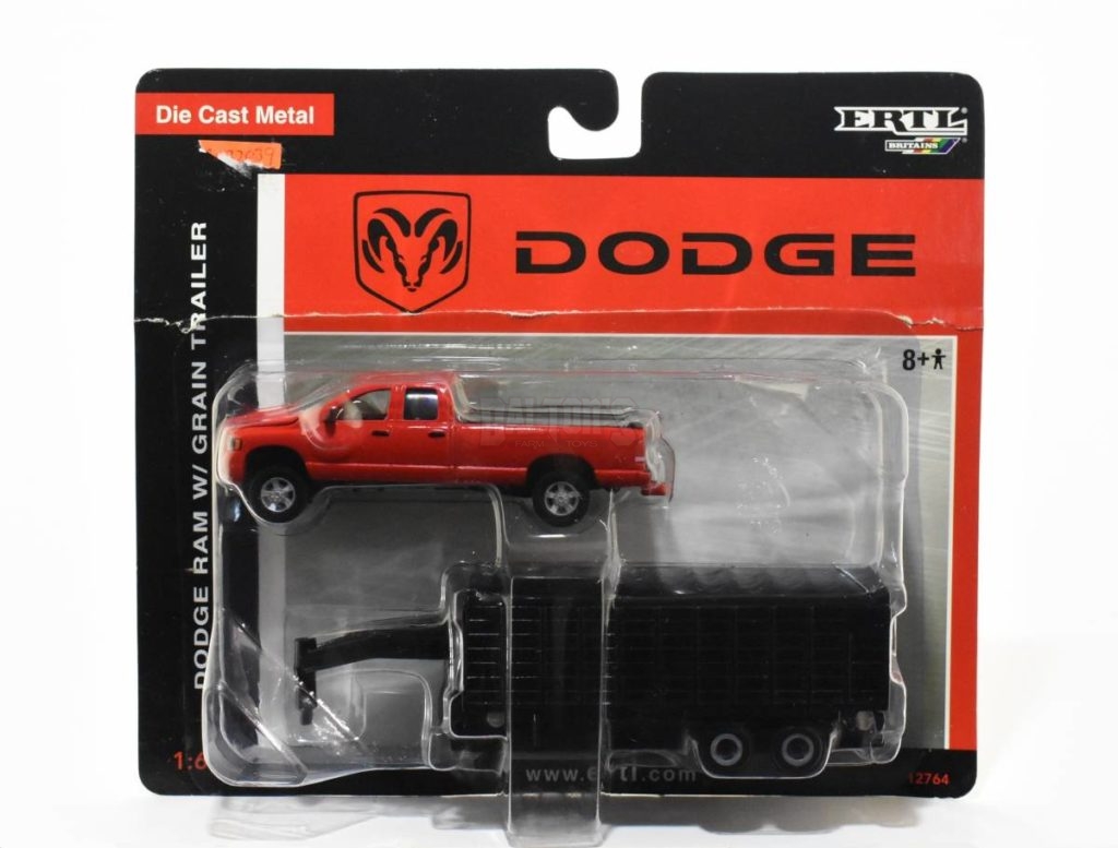 1/64 Dodge Ram Red Pickup Truck With Gooseneck Grain Trailer - Dalton's ...