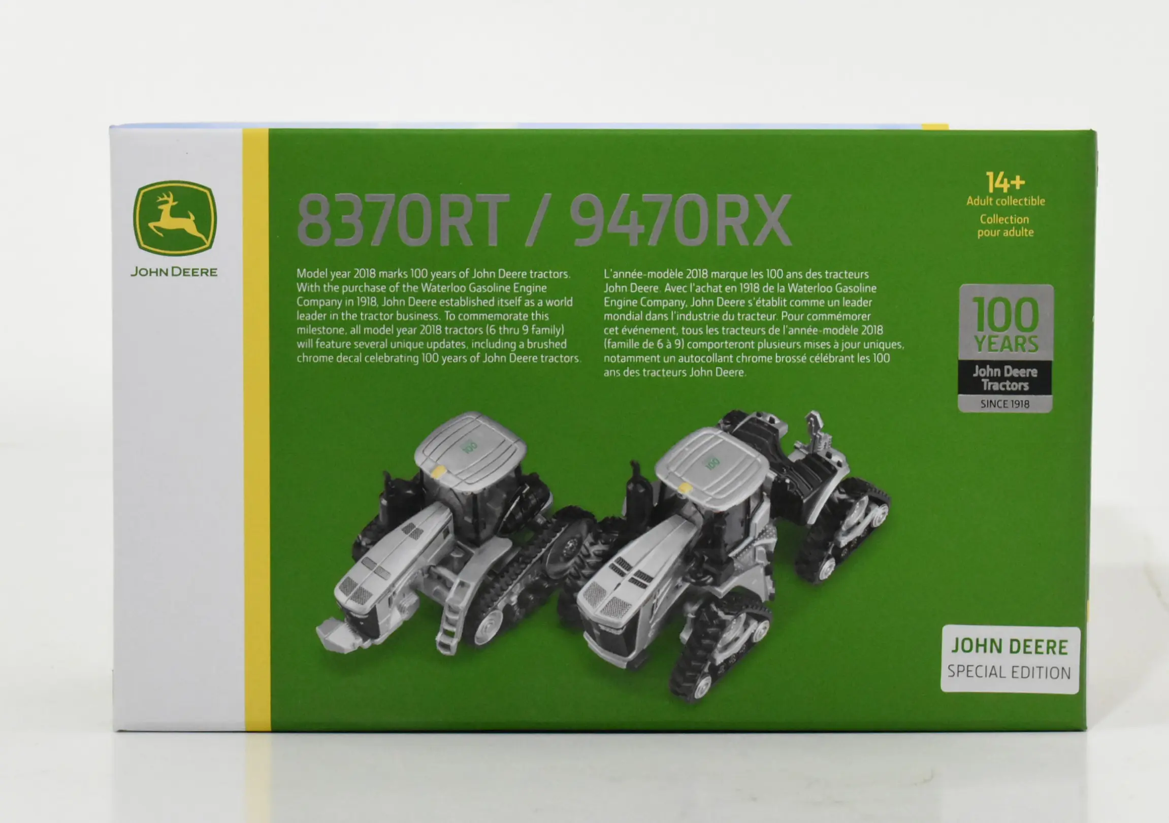 1/64 John Deere Silver 2 Piece 100 Year Anniversary Set With