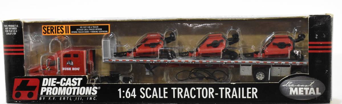 1/64 International Semi With Flatbed and Bush Hog Batwing Mowers ...