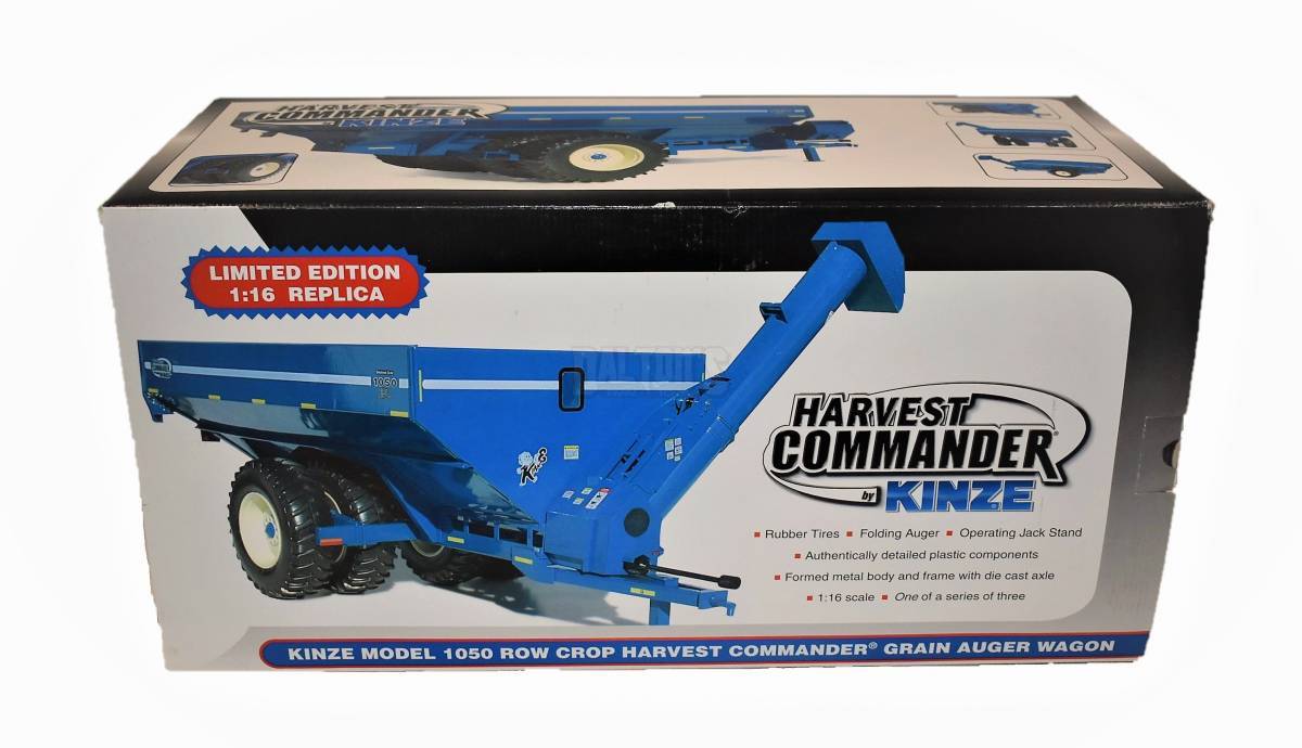 1/16 Kinze 1050 Row Crop Harvest Commander Grain Auger Wagon With
