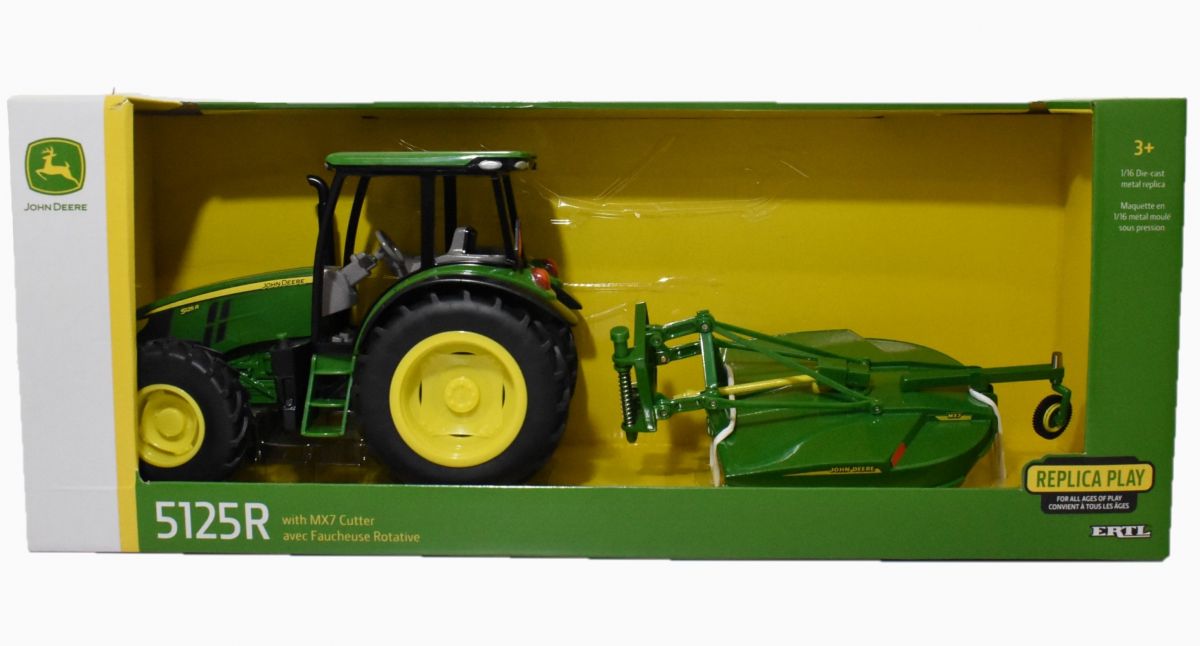 Ages 3 LP68839 NEW John Deere 5125R Tractor with MX7 Cutter 1/16 Scale 