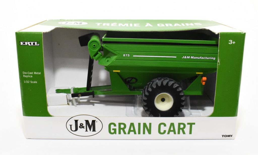 1/32 Green J&M 875 Grain Cart Auger Wagon Daltons Farm Toys