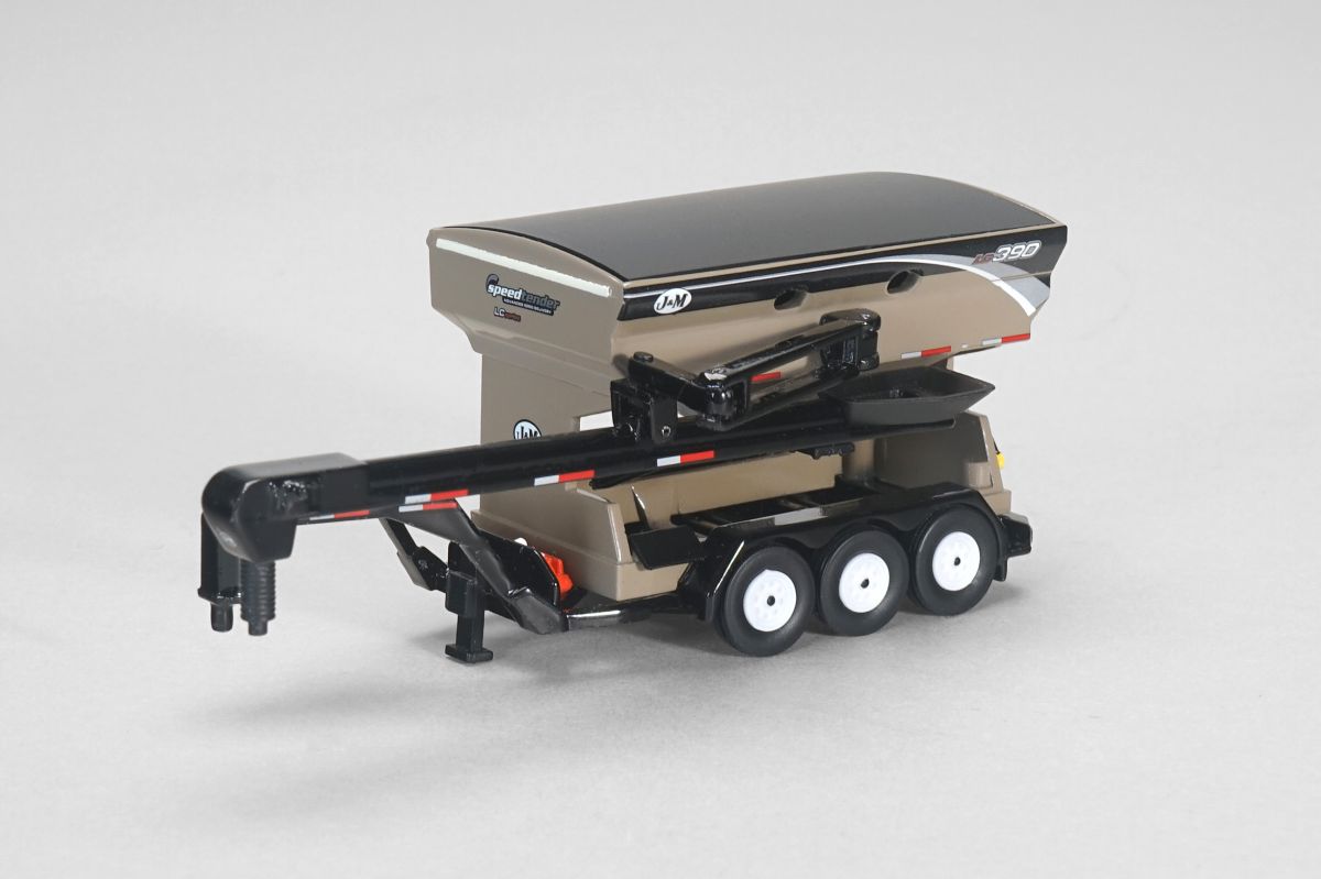 1/64 J&amp;M LC390 Triple Axle Gooseneck Seed Tender, Tan - Dalton&rsquo;s 