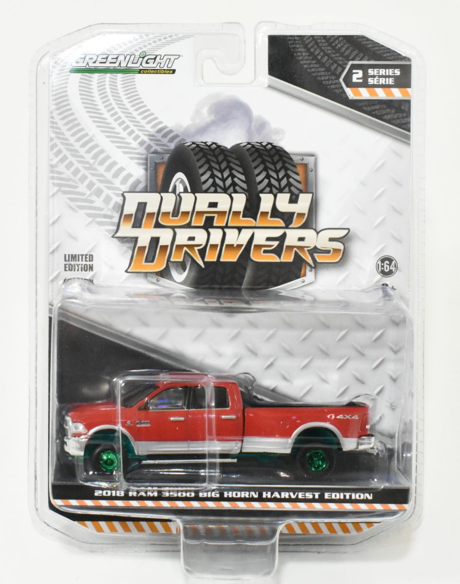 1/64 2018 Ram 3500 Dually Pickup Truck Harvest Edition, Dually Drivers  Series, Green Machine