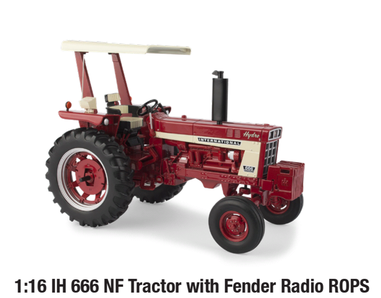 1/16 International Harvester 666 Tractor With Canopy & Fender Mount