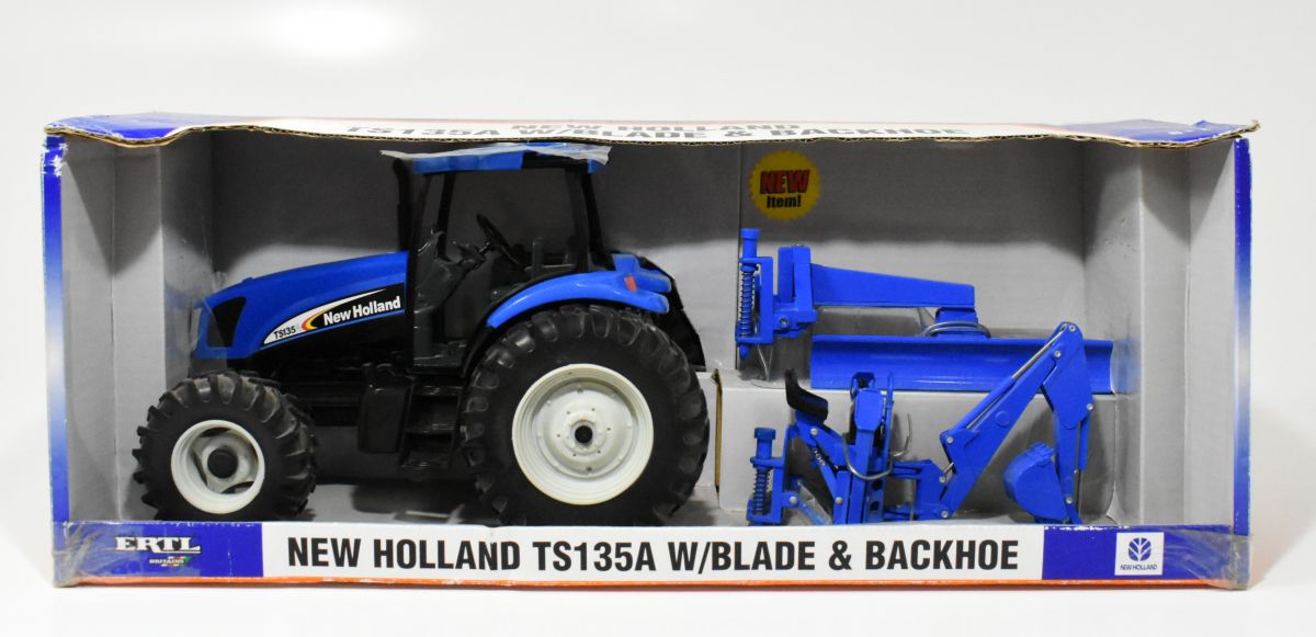 1/16 New Holland TS135A Tractor With Backhoe & Blade - Daltons Farm Toys