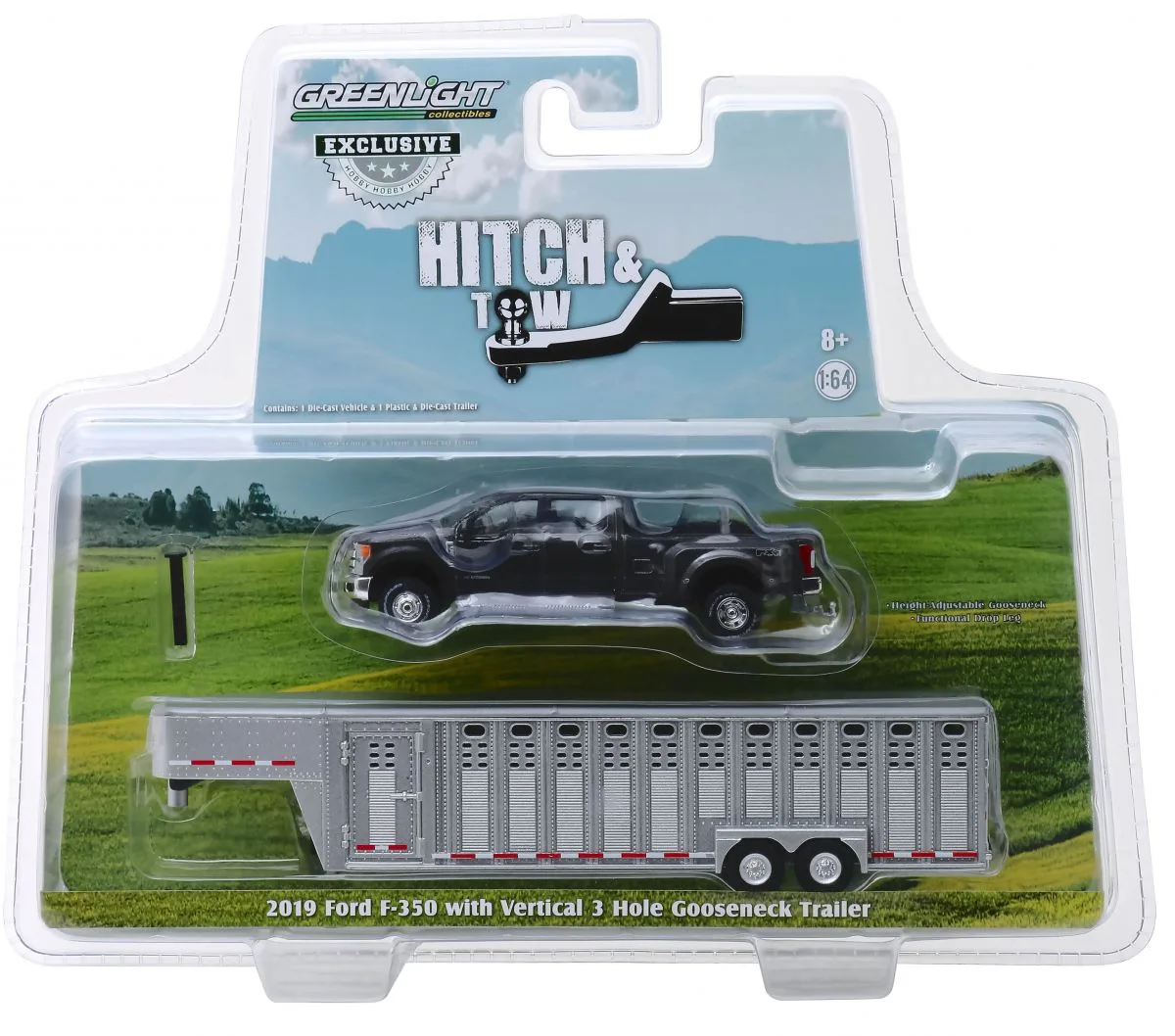 1/64 2019 Ford F-350 Magentic Grey Dually Pickup Truck With