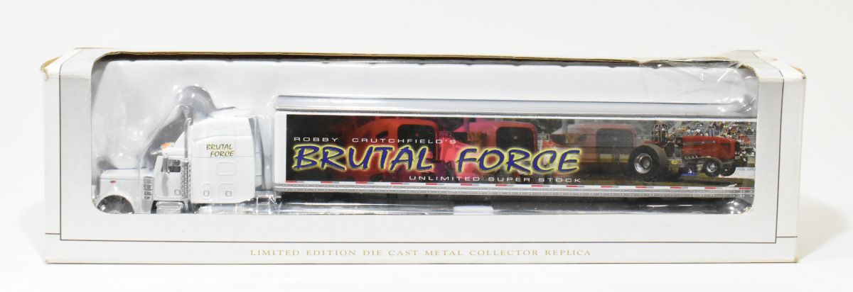 1/64 Peterbilt 379 Semi & Trailer W/ Massey Ferguson Brutal Force Pulling Tractor Mural