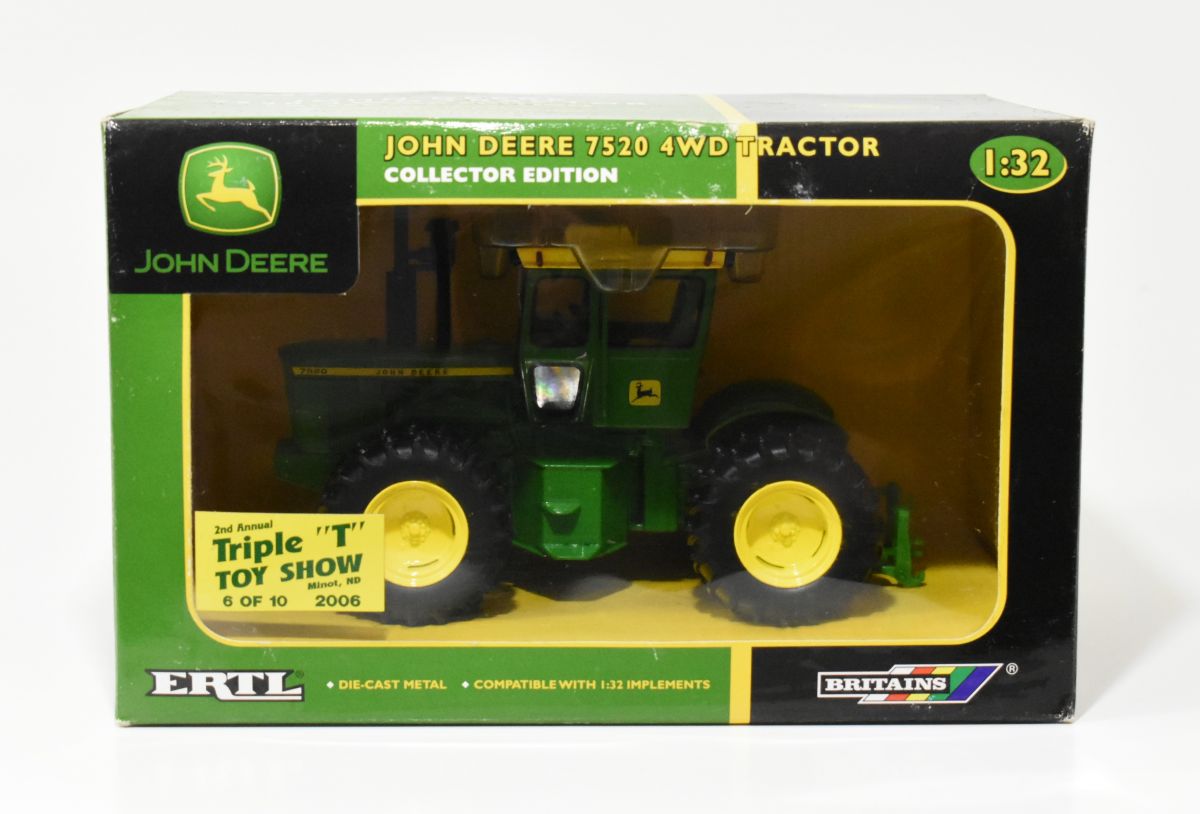 132 John Deere 7520 4wd Tractor W Duals Triple T Toy Show Collector Edition Daltons Farm Toys 0032