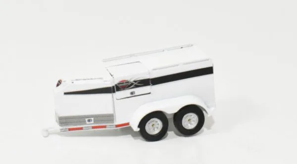 1/64 Scratch Built Fuel Trailer With Opening Doors, White