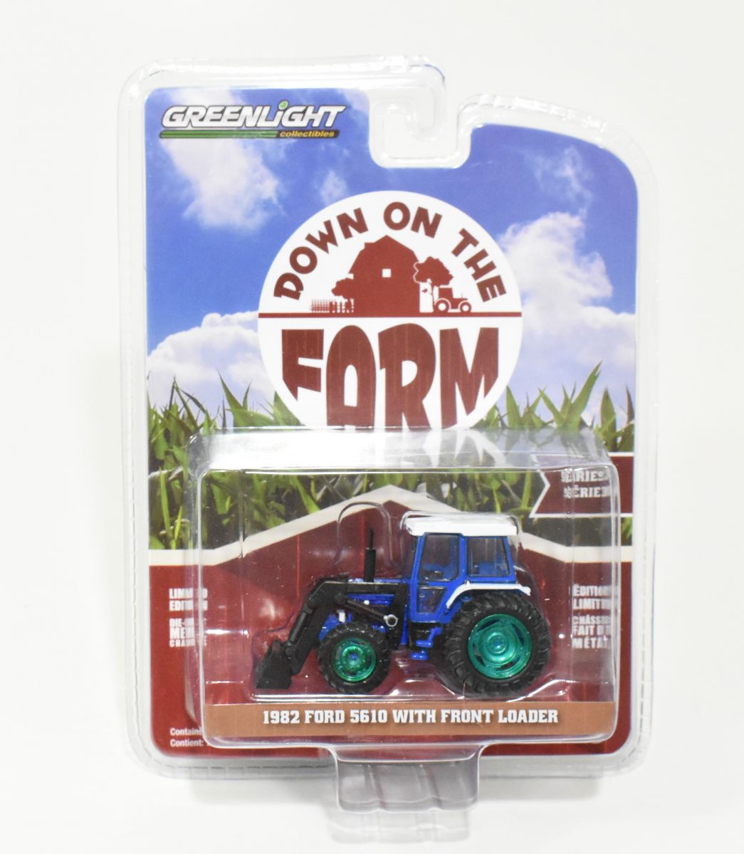 1/64 Ford 5610 Tractor With Front Wheel Assist, Cab & Loader, Green Machine Chase