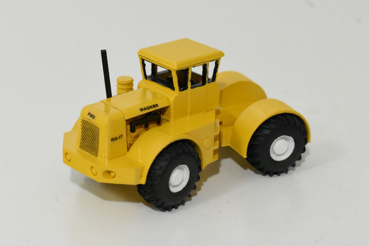 1/64 Custom Yellow Wagner WA-17 4wd Tractor With Wide Single Tires ...