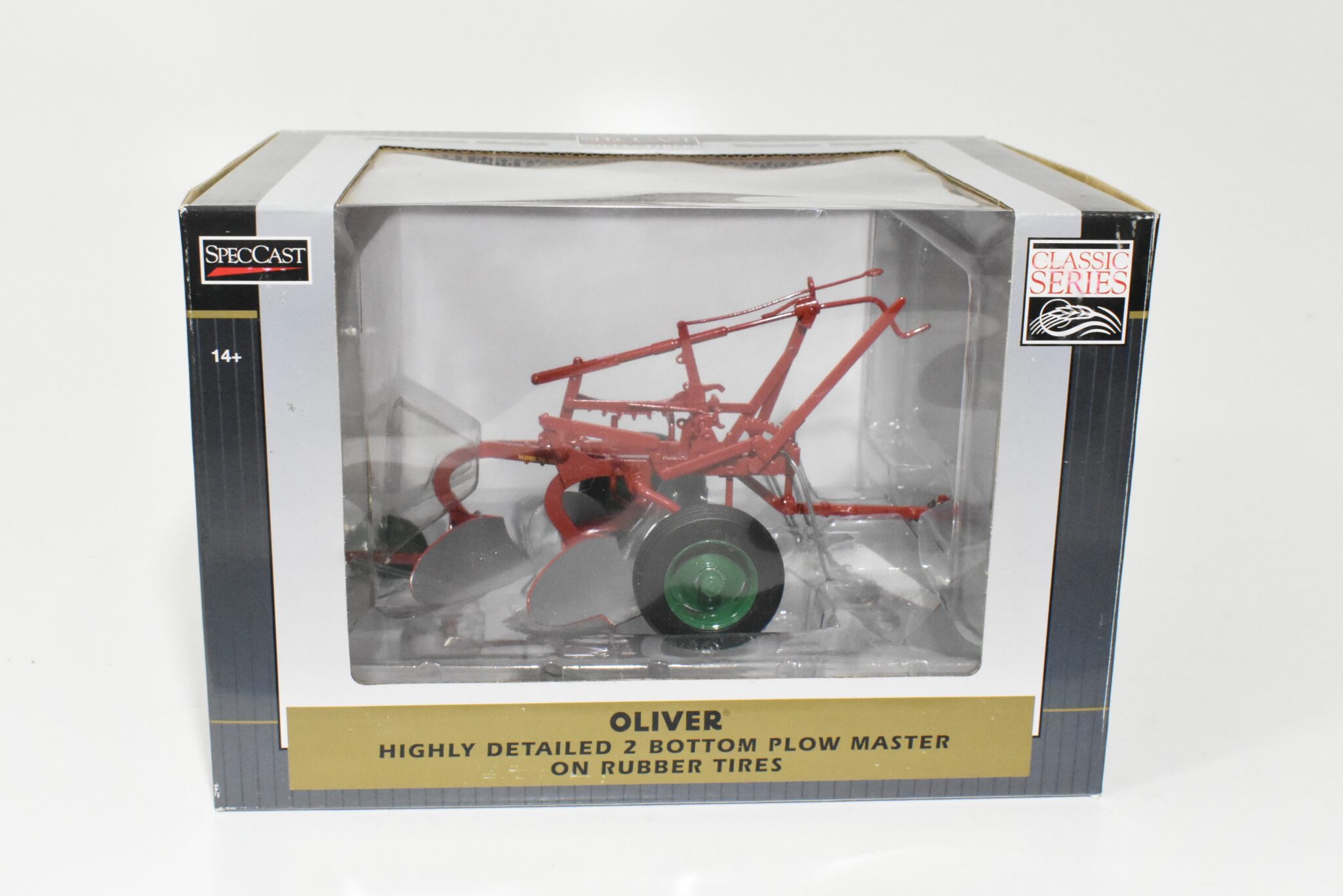 1/16 Oliver Plow Master 2 Bottom Plow With Rubber Tires Daltons Farm Toys
