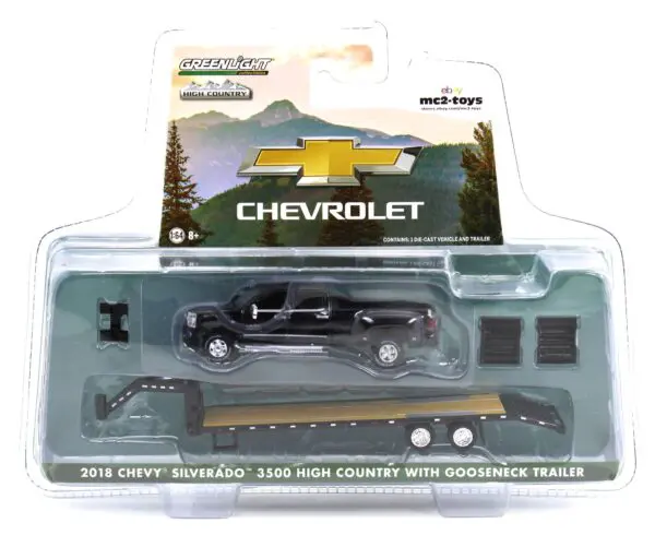 1/64 ACME SILVERADO 牽引トレーラー　牽引トラック　２台セット Diecast model cars Chevrolet Silverado 1/64 Greenlight 3500