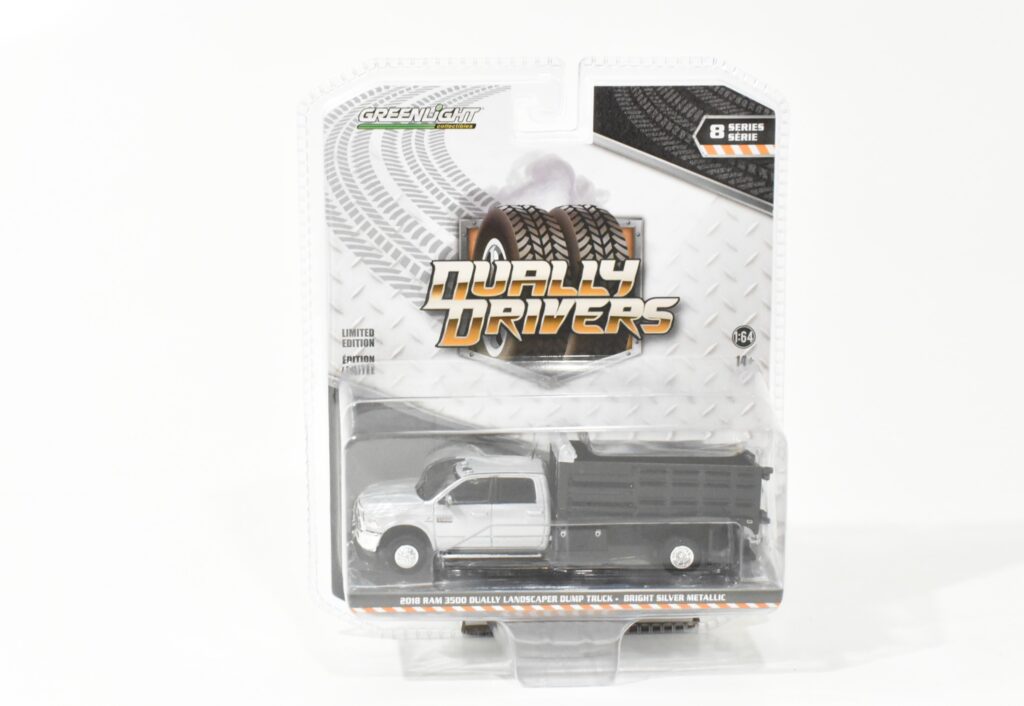 1/64 2018 Silver Ram 3500 Dually Pickup Truck With Landscape Dump Bed ...