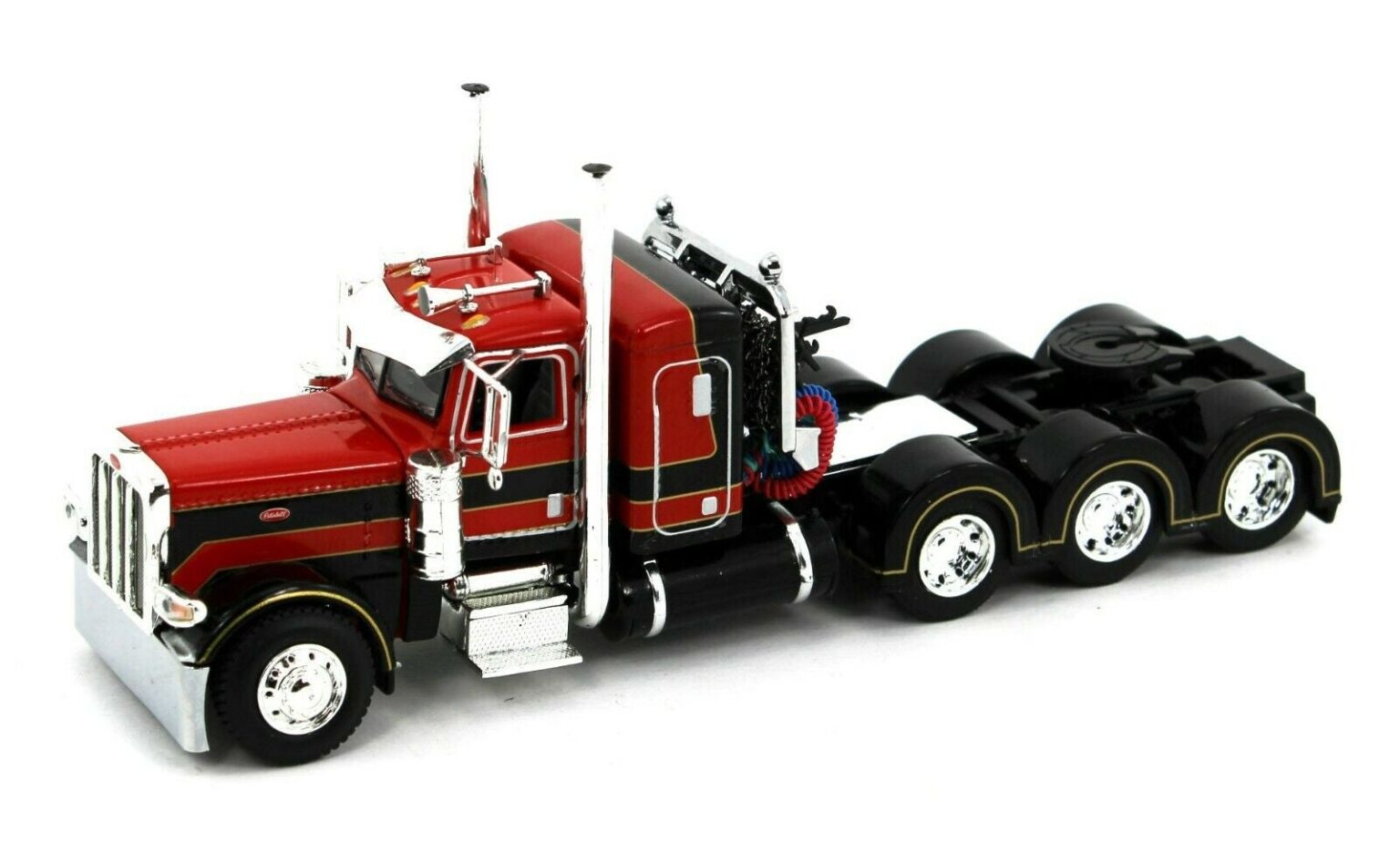 1/64 2022 Red & Black Peterbilt 389 Tri Axle Semi With Fontaine ...