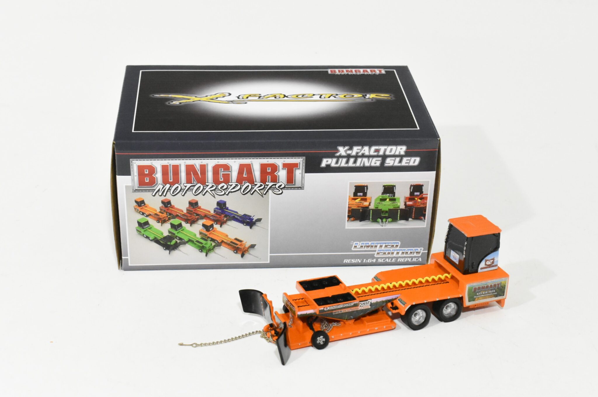 1 64 Bungart Motorsports X Factor Tractor Pulling Sled Golden Harvest Orange Daltons Farm Toys