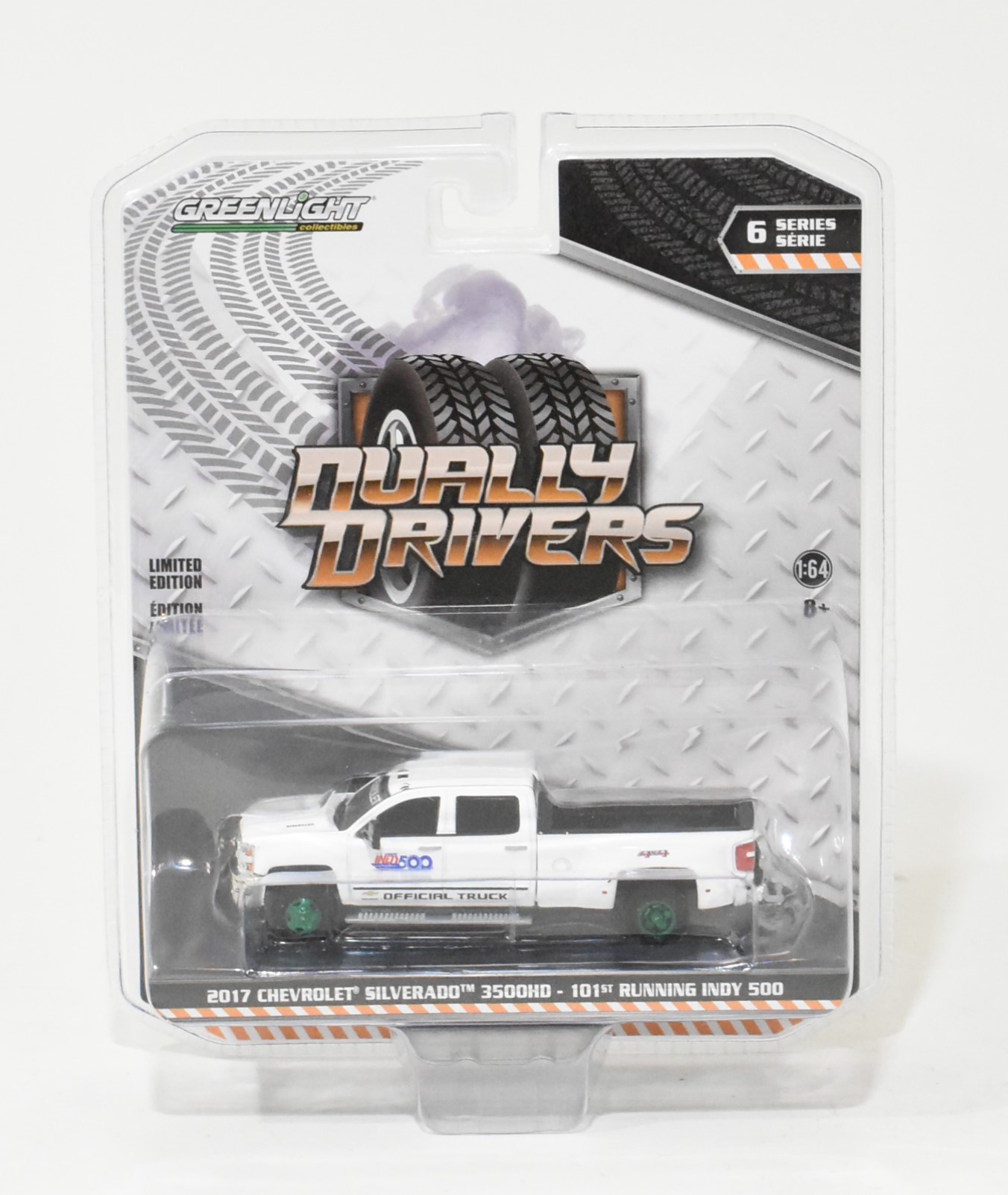 1/64 2017 Chevrolet Silverado 3500HD White Dually Pickup, 101st Indy ...