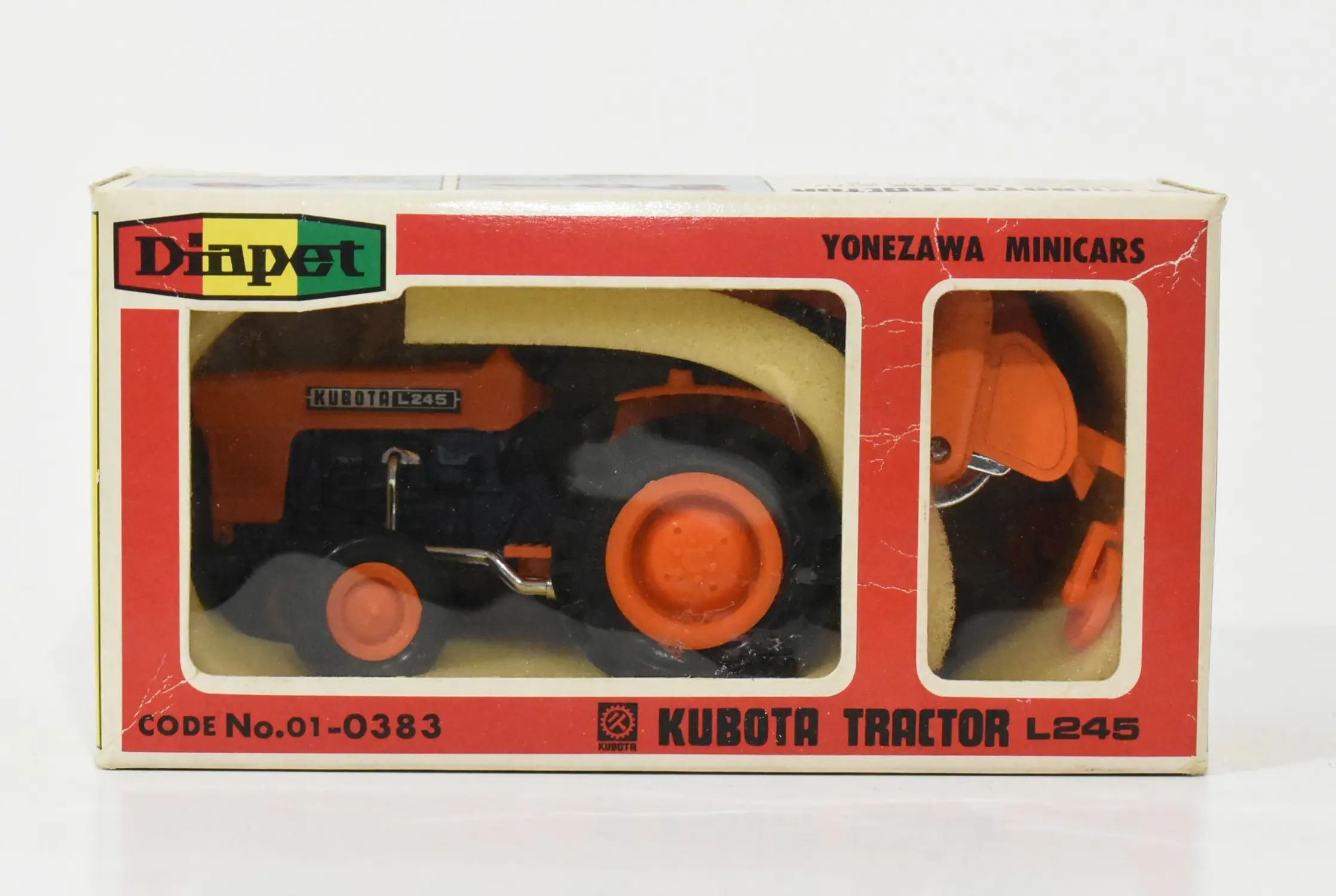 KUBOTA L245 TRACTEUR avec son rotavator YONEZAWA TOYS DIAPET 1/25 EUR