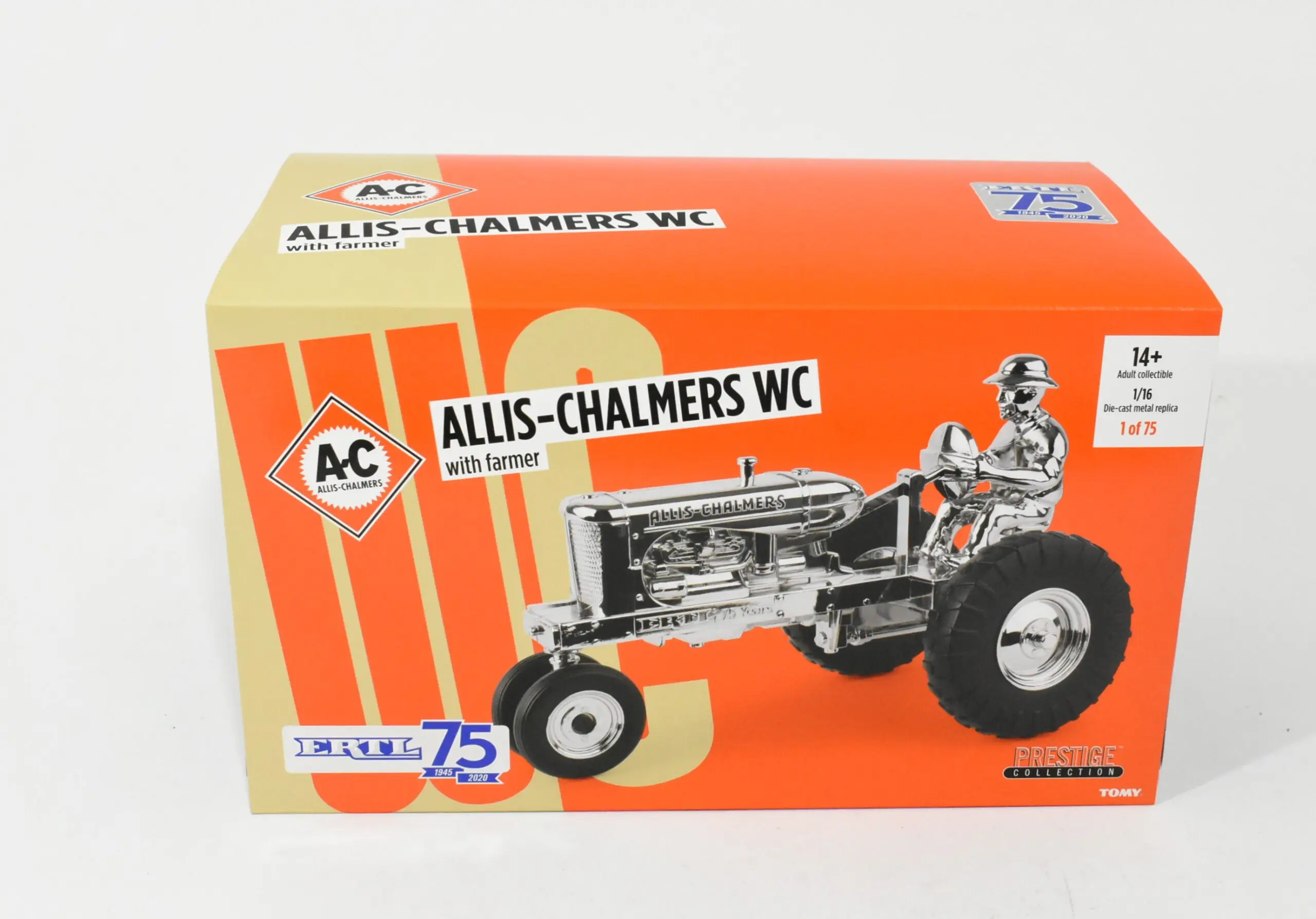 1/16 Allis Chalmers WC Tractor With Man, Chrome Plated, Ertl 75th