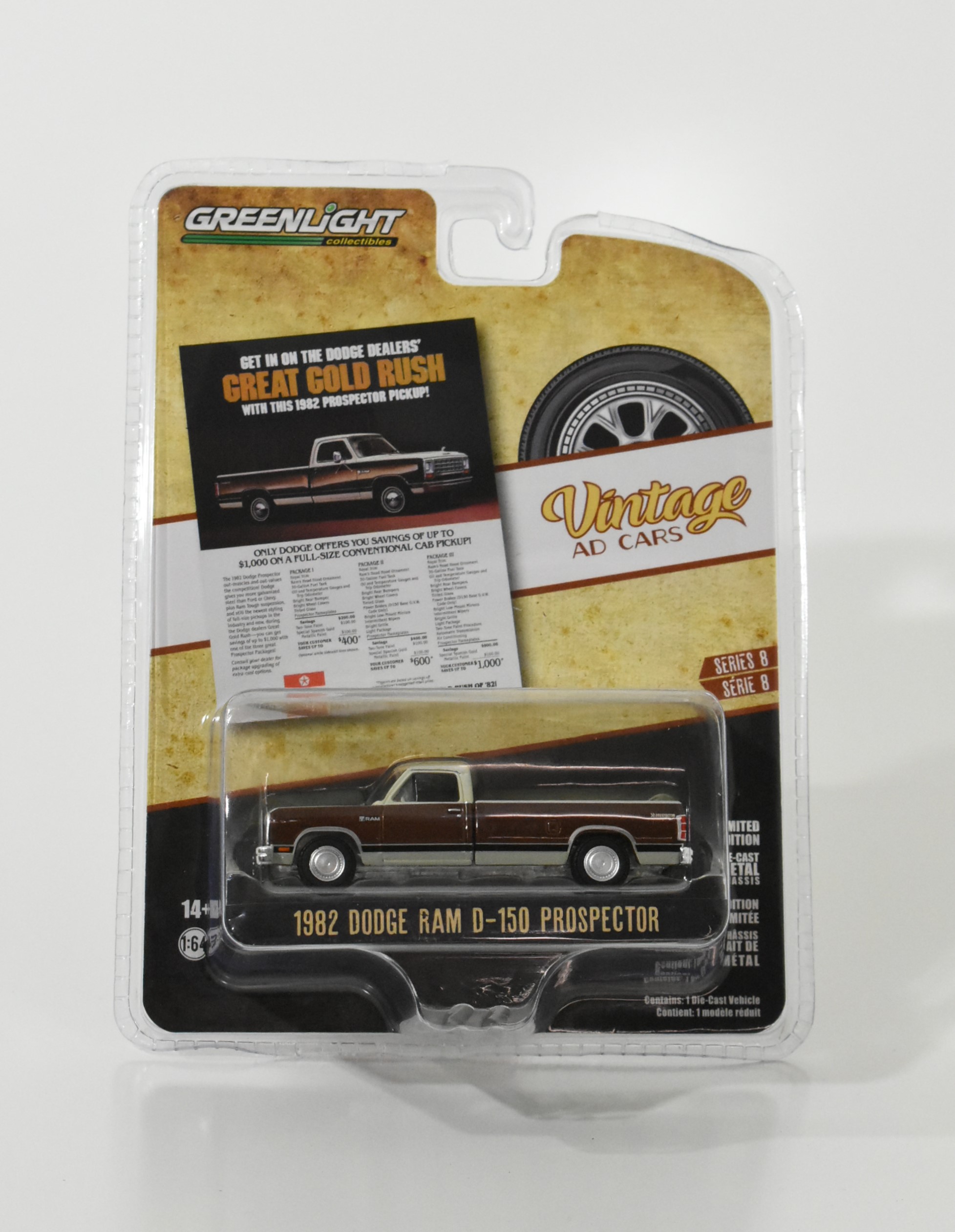 1/64 1982 Dodge Ram D-150 Prospector Pickup Truck, Brown