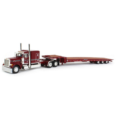 1/64 Burgundy 389 Day Cab Semi With Headache Rack & Talbert 5553TA ...