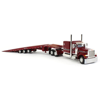 1/64 Burgundy 389 Day Cab Semi With Headache Rack & Talbert 5553TA ...