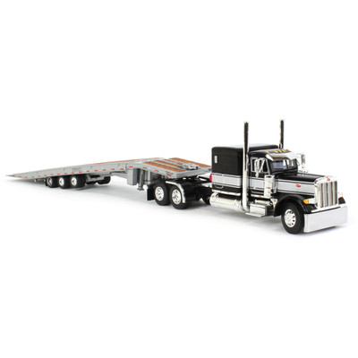 1 64 Black & Silver Peterbilt 389 Day Cab Semi With Headache Rack 