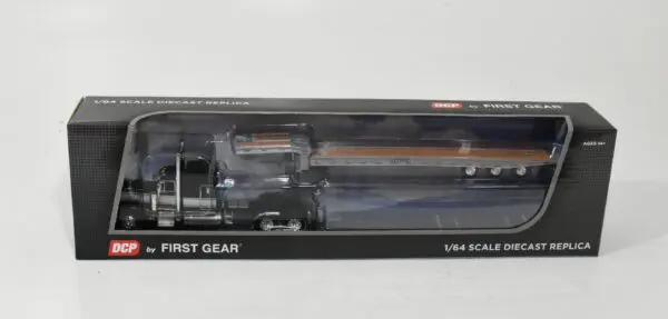 1/64 Black & Silver Peterbilt 389 Day Cab Semi With Headache