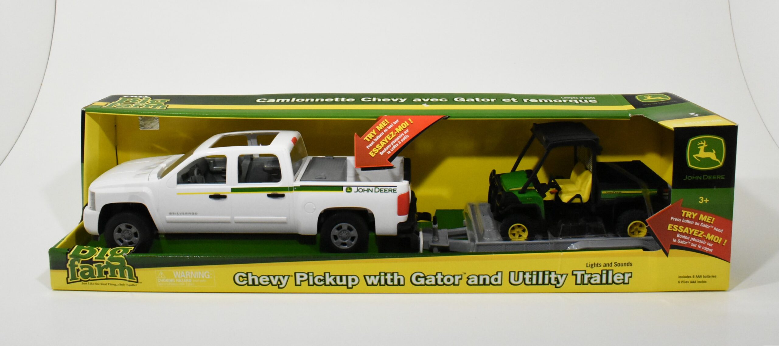 Chevy toy truck with hot sale trailer