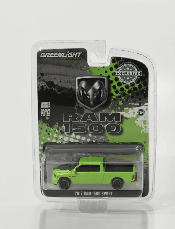1/64 2017 Dodge Ram 1500 Sport, Lime Green - Dalton's Farm Toys