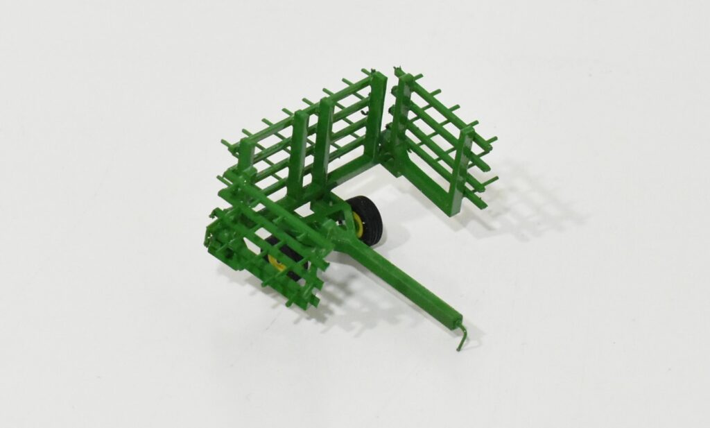 1/64 Custom Drag Harrow With Cart, Green - Dalton's Farm Toys