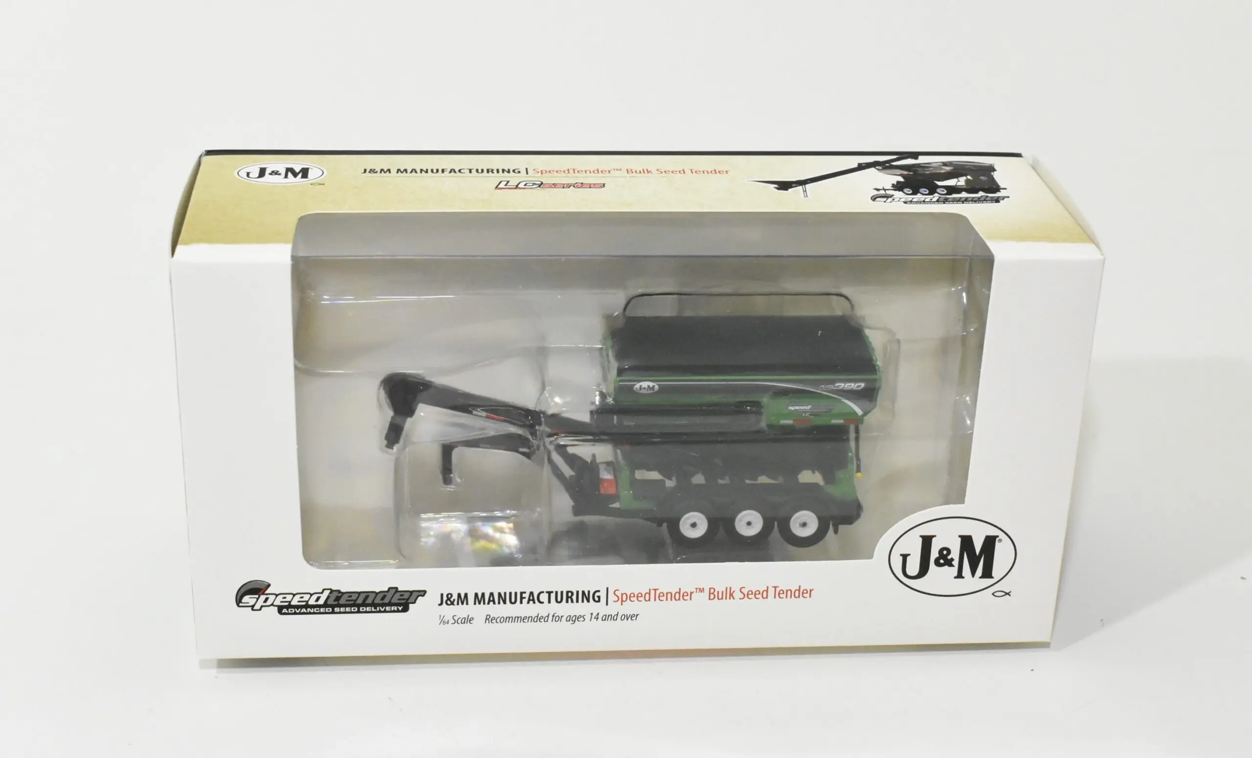 1/64 J&M LC390 Triple Axle Gooseneck Seed Tender, Green