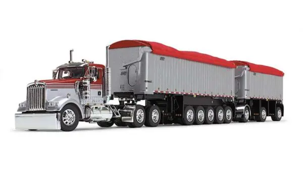特別セーフ 1/64 Viper Red/Silver Kenworth W900L Day Cab Semi With 31ft ミニカー