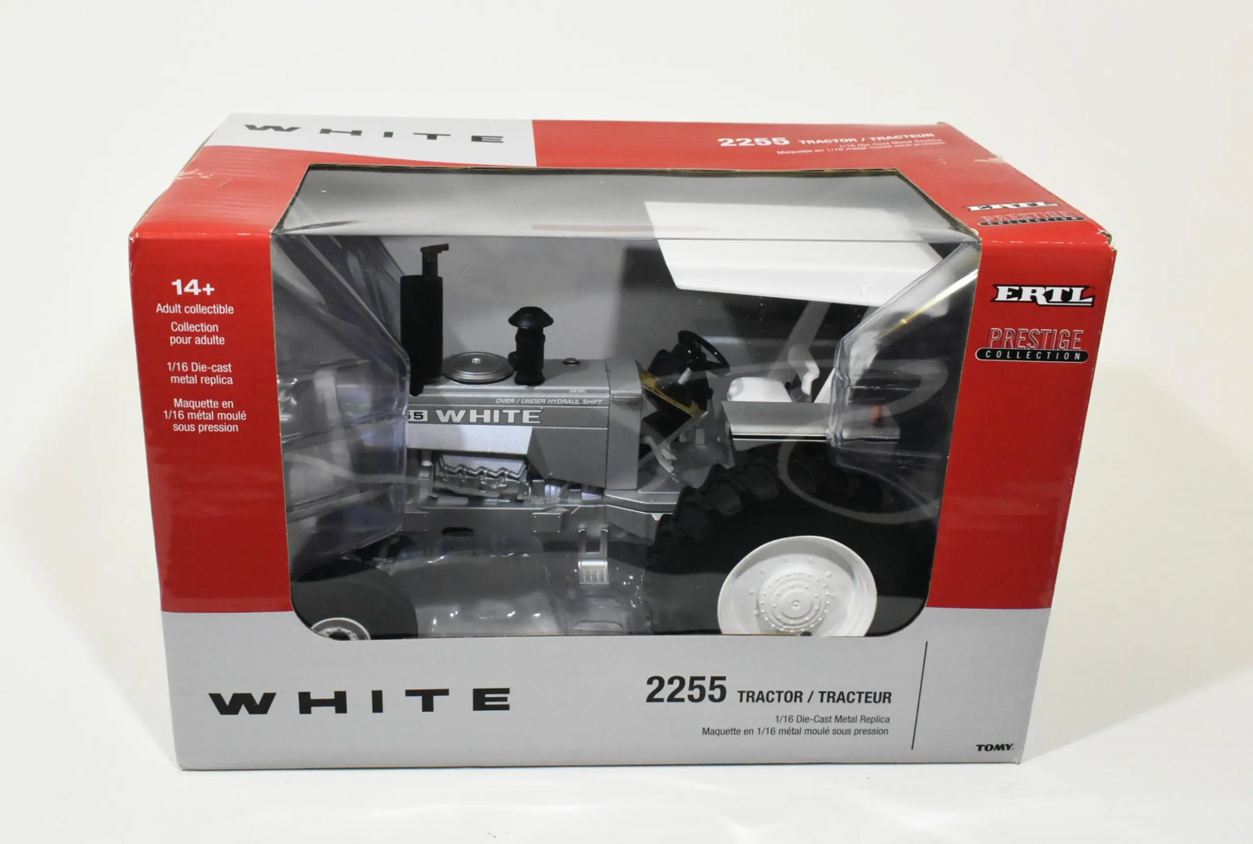 1/16 Oliver White 2255 Tractor With Wide Front & Canopy, Silver