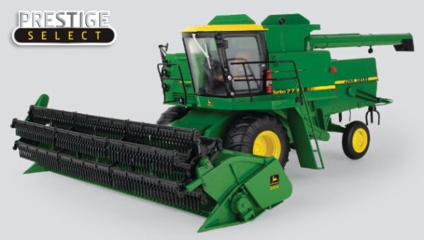1/16 John Deere 7720 Turbo Combine With Yellow Cab Top, 6 Row Corn Head & Grain Head