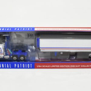 1/64 Peterbilt 352 Semi With 40' Vintage Reefer Trailer Bicentennial Patriot, DCP