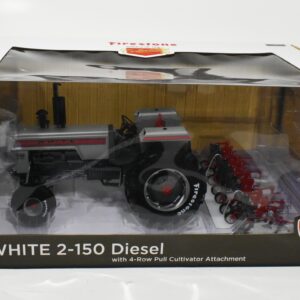 1/16 White 2-150 Open Station Tractor With Duals & 4 Row Cultivator, Firestone Tires