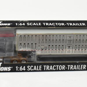 1/64 Gold Black Peterbilt Semi With Wilson Triple Axle Livestock Trailer, Bull It Angus, DCP