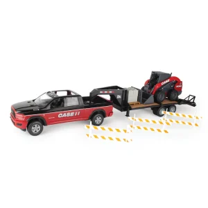 1/16 Case IH Ram Pickup Truck With Case SV340 Skid Loader & Gooseneck Trailer