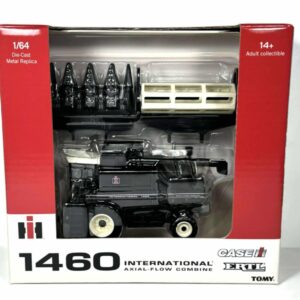 1/64 International Harvester 1460 Combine With Rear Wheel Assist, Corn & Grain Head,  Black Chaser