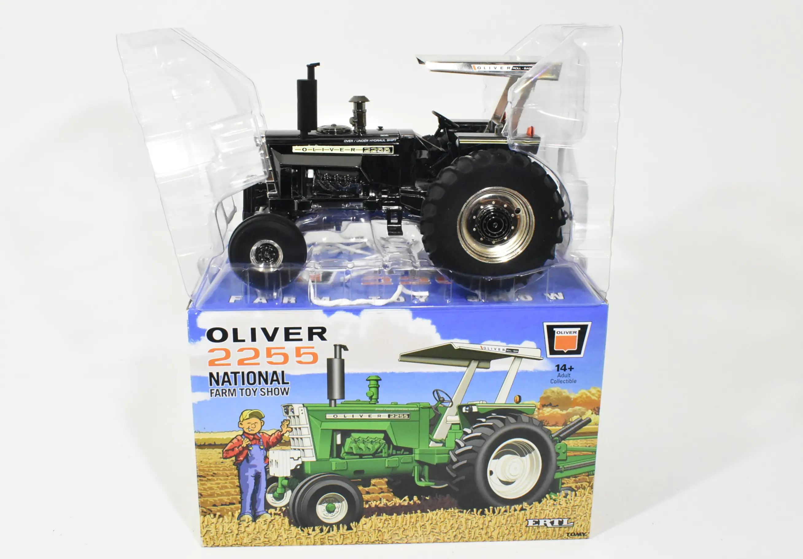 1/16 Oliver 2255 Tractor With Canopy, 2019 National Farm Toy Show, Black  Chrome Chaser