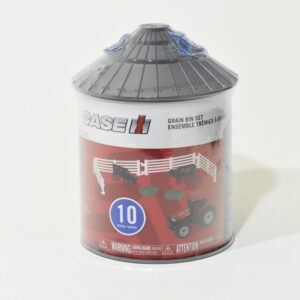 1/64 Case IH Grain Bin Set with Tractor, Animals & Fence