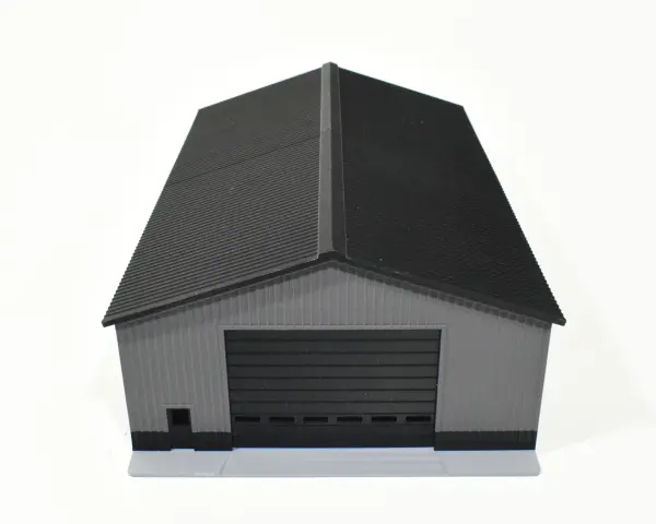 1/64 50' x 80' Shed Shop With Overhead Doors, Black/Grey
