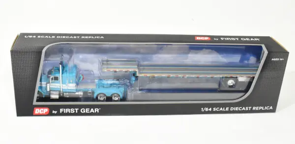 1/64 Teal Peterbilt 379 Semi & Transcraft Stepdeck Spread Axle